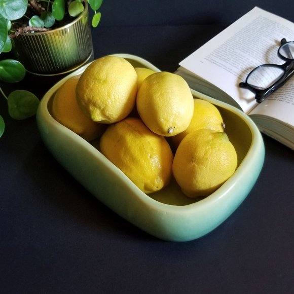 Vintage Beauceware Pottery Rectangle Green Planter - Picture 7 of 7